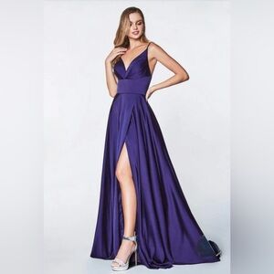 Elegant Purple Evening Gown by Cinderella Divine - 7472
